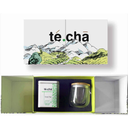 Himalayan Gift Box of White Tea and Green Tea with 1 glass infuser